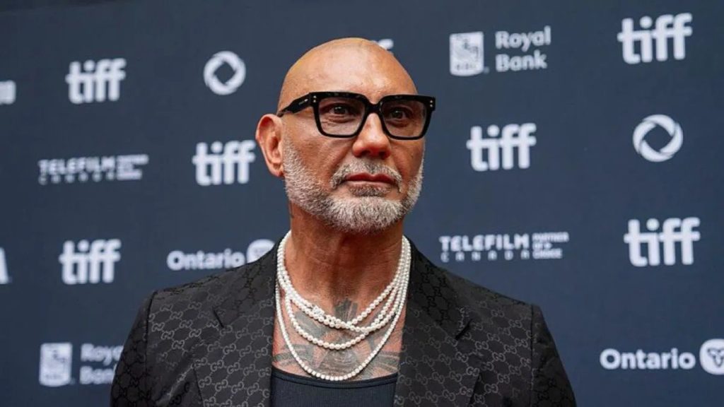 Dave Bautista brought a dramatically new look of a slim man to the event, which took place during the TIFF.